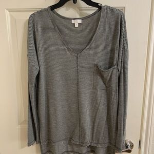 long sleeve stripped top